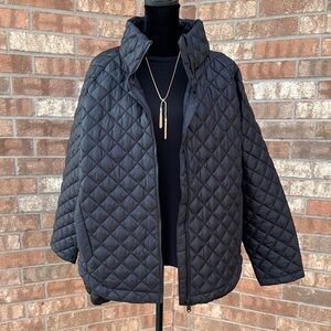 Athleta Black Quilted Puffer Jacket